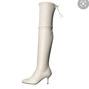 NEW Stuart Weitzman Tiemodel white boots
